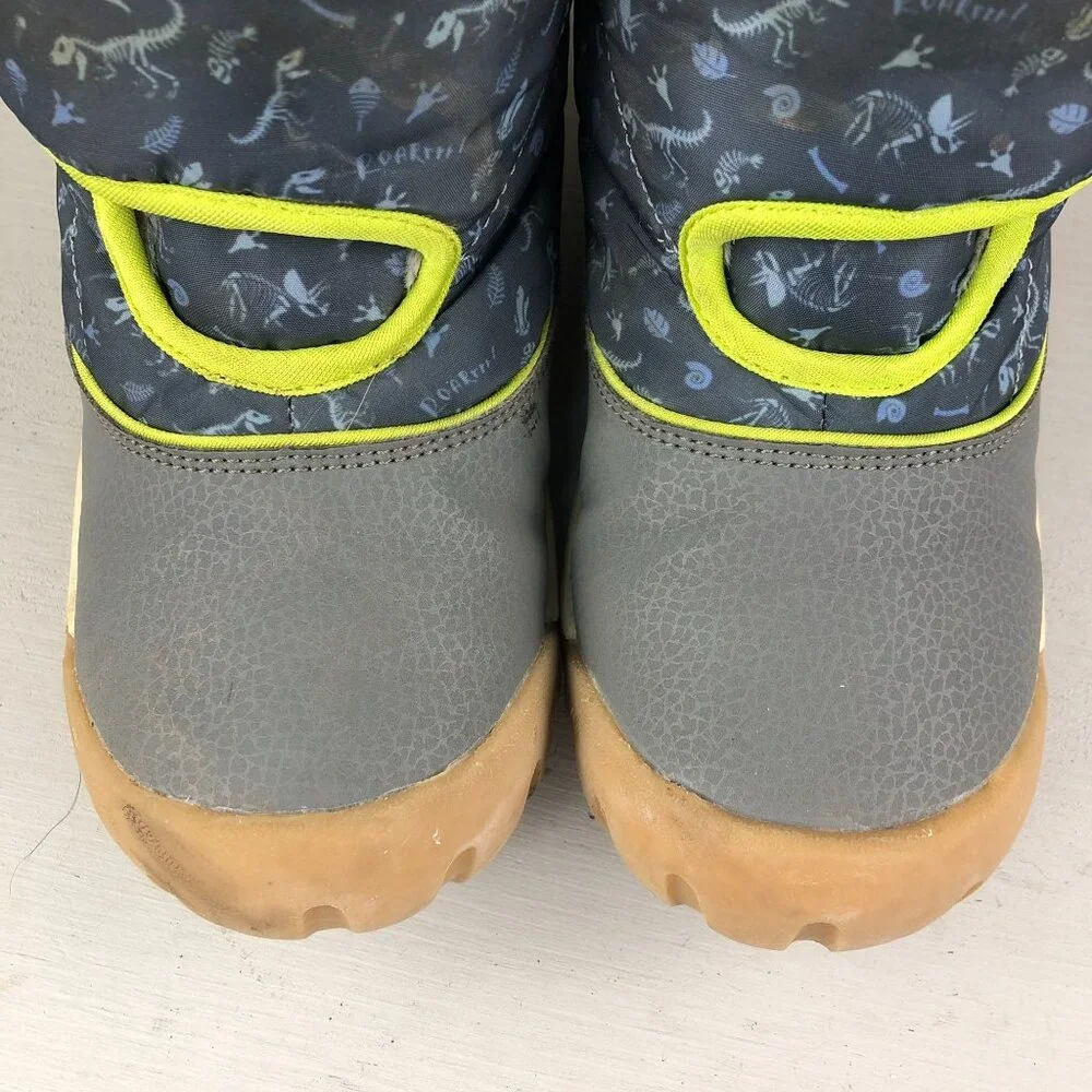 Uovo Kid's Size 33 Grey Lined Interior Hook & Loop Easy On Winter Ankle Boots